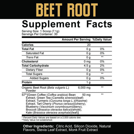5% Nutrition Core Beet Root | Nitric Oxide Organic Beet Root Powder Pre Workout Additive | 6000mg Beet Root Extract + 50