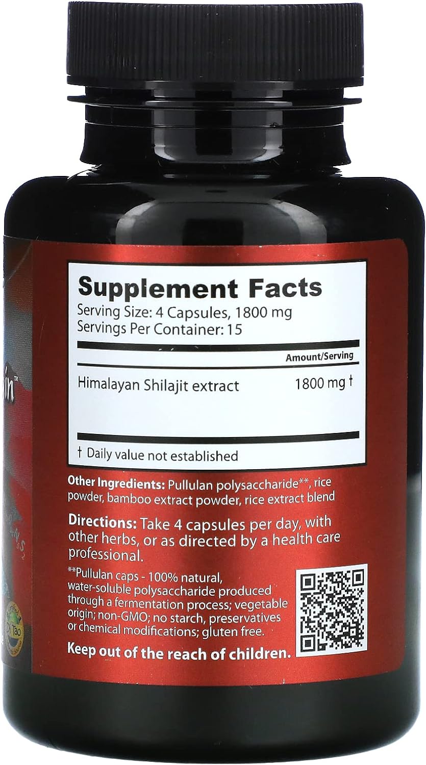 Dragon Herbs High Mountain Shilajit - 450 mg - 60 Capsules