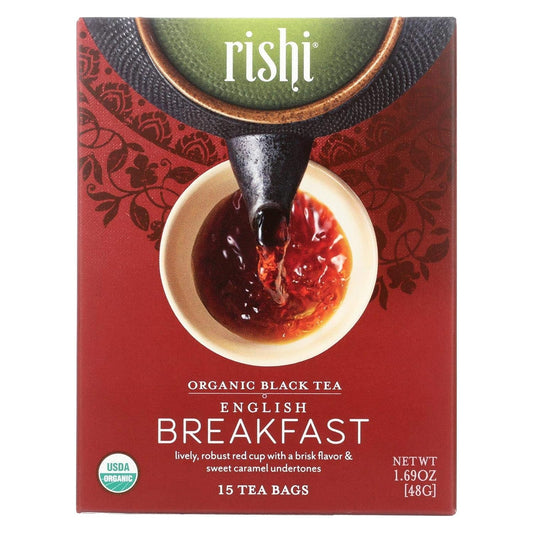 Rishi Tea Organic Tea Bags, English Breakfast, 30 Count