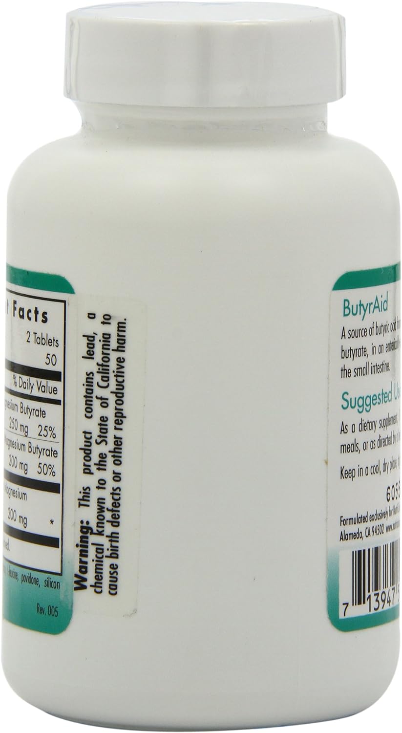 Nutricology ButyrAid - Butyric Acid Colon Lining Nutrition -100 Delaye