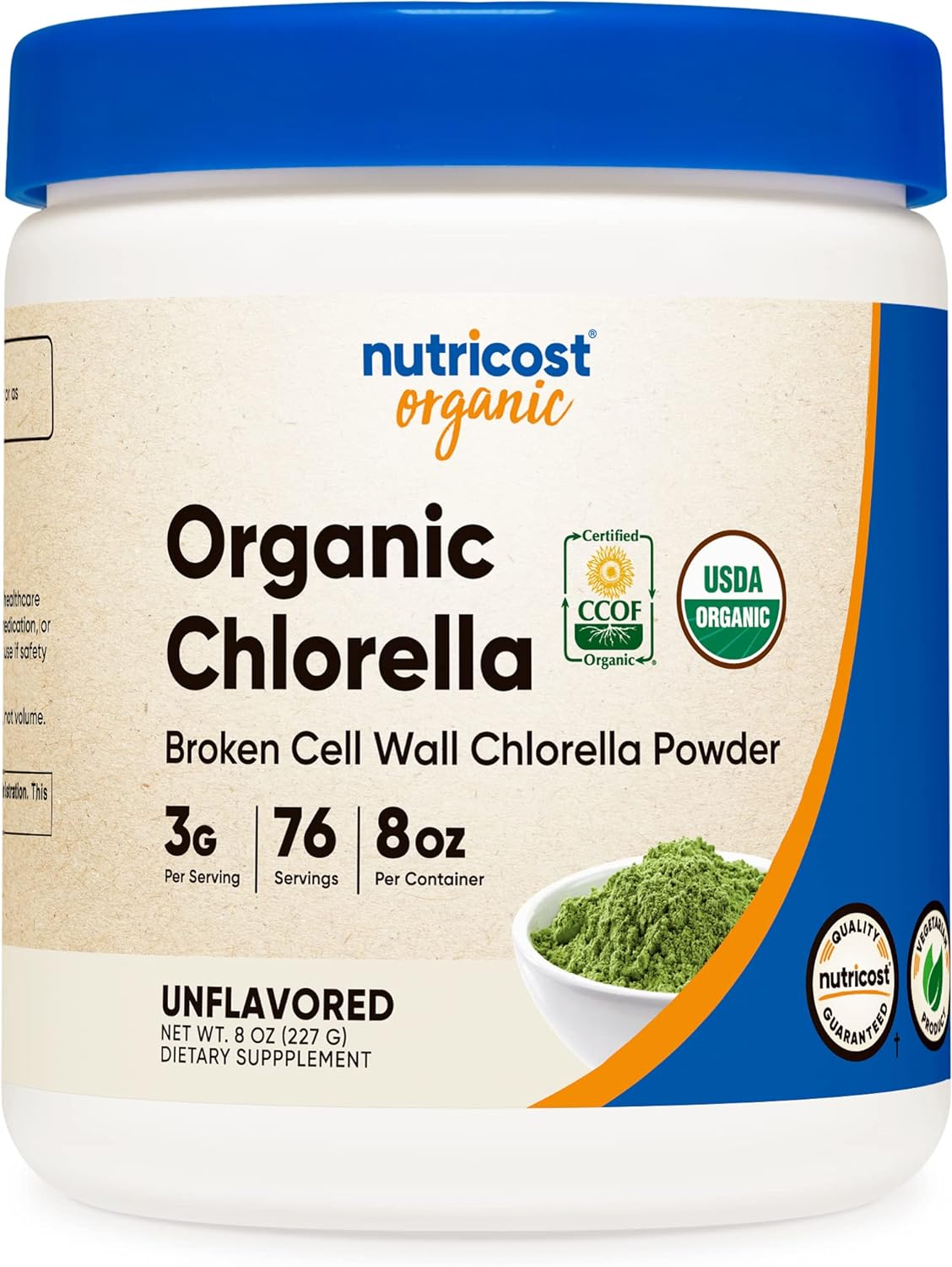 Nutricost Organic Chlorella Powder 8oz - 3000mg Per Serving - Non-GMO,