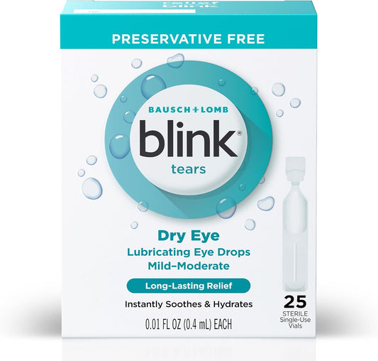 Blink Tears Eye Drops for Dry Eyes, Preservative Free Lubricating Eye