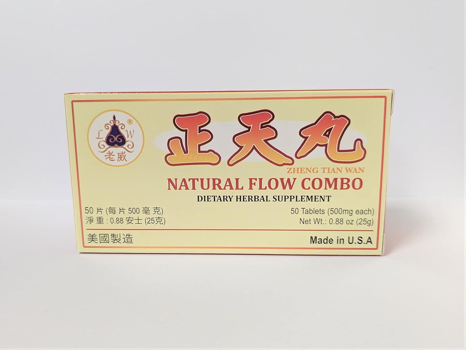 Zheng Tian Wan Herbal Supplement Helps For Migraines & Premenstrual Headaches 500mg 50 Tablets Made In USA by Lao Wei