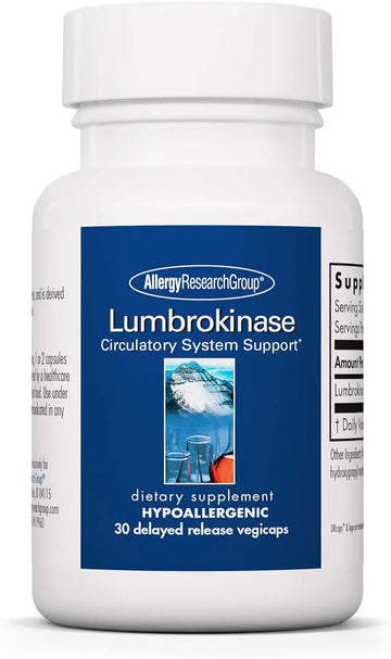 Allergy Research Group Lumbrokinase Supplement - Circulatory System Support, Supports Blood Circulation Already In The Normal Range