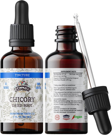 Chicory Tincture Extract, Organic Chicory (Cichorium Intybus) Dried Root for Loss of Appetite, Liver, and Gallbladder, N