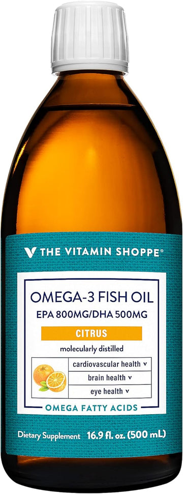 The Vitamin Shoppe Omega 3 Fish Oil 1500mg, EPA 800mg & DHA 500mg, Purity Assured, Molecularly Distilled to Support Card