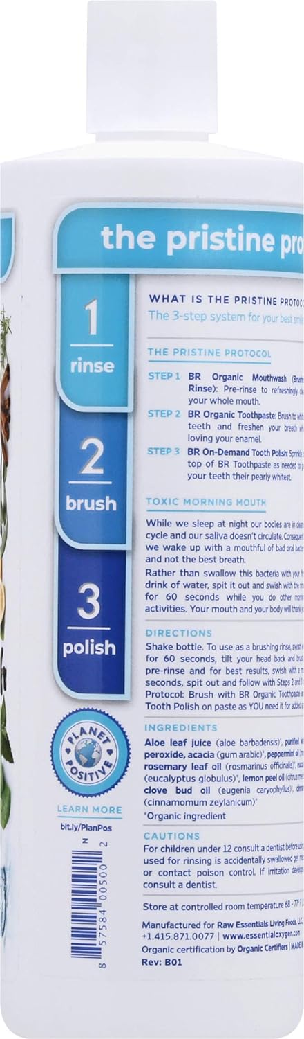 ESSENTIALOXYGEN Organic Peppermint Brushing Rinse, 16 FZ