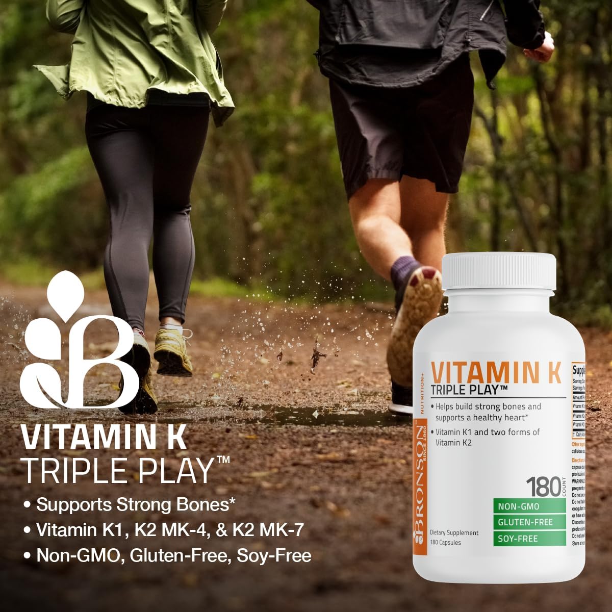 Bronson Vitamin K Triple Play (Vitamin K2 MK7 / Vitamin K2 MK4 / Vitam