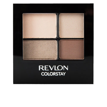 REVLON ColorStay 16 Hour Eyeshadow Quad with Dual-Ended Applicator Brush, Longwear, Intense Color Smooth Eye Makeup for Day & Night, Addictive (500), 0.16