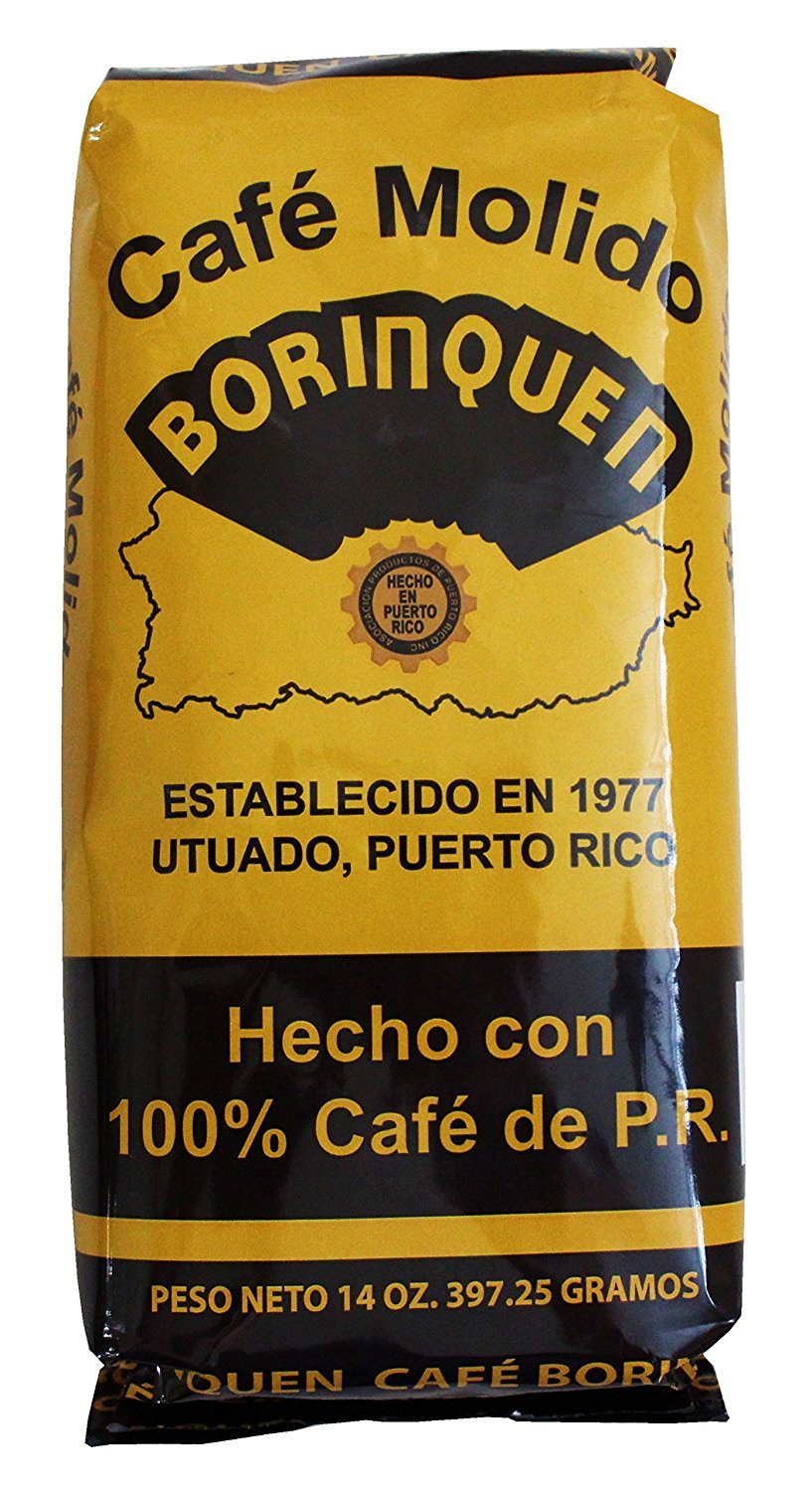 Cafe Molido Borinquen Pure Ground Coffee From Puerto Rico Mountains Bags (2 Pack)