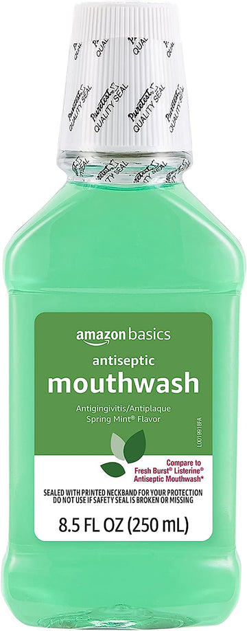 Amazon Basics Antiseptic Mouthwash, Mint, 8.5 uid , 1-Pack (Previously Solimo)