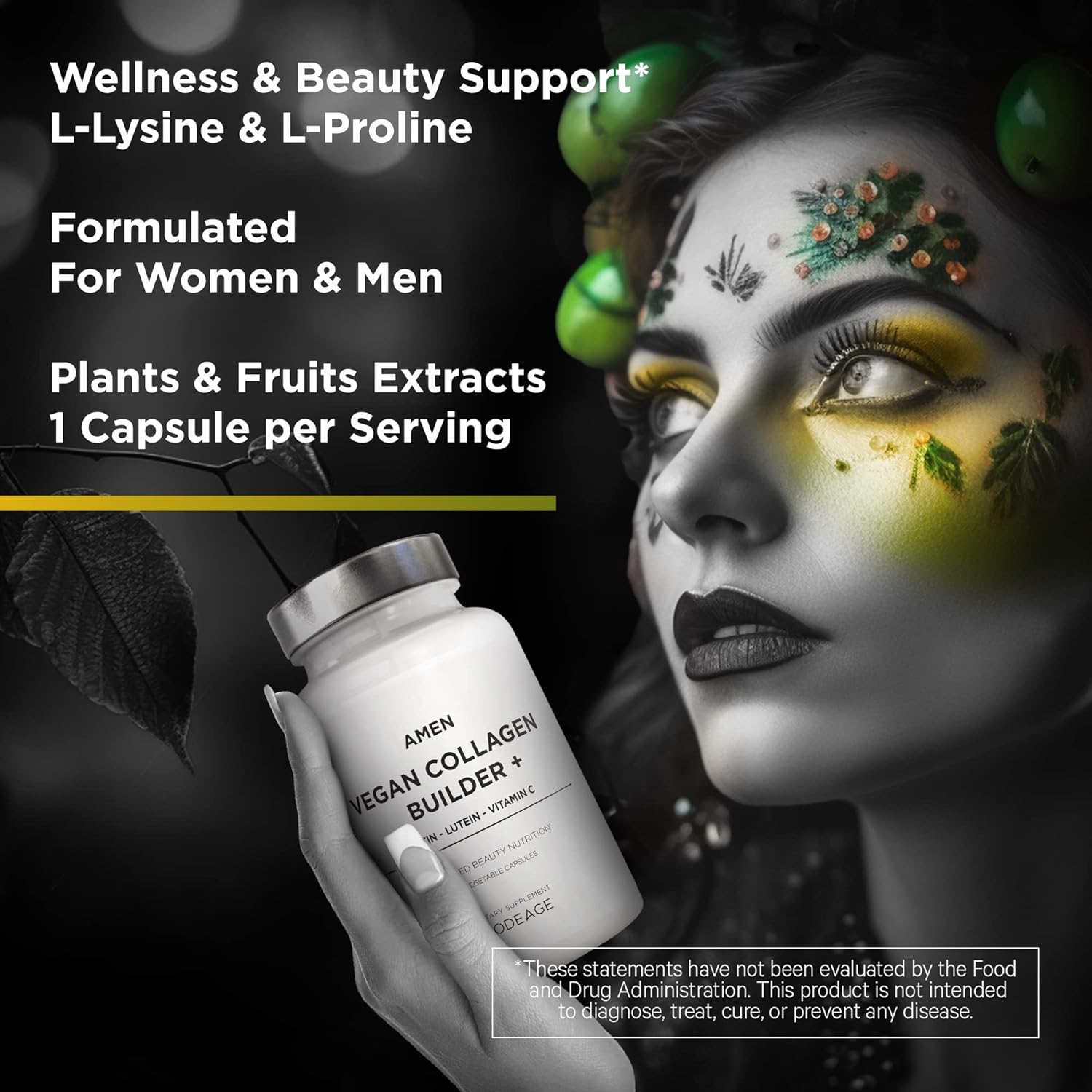 Amen Plant-Based Vegan Collagen Builder Supplement - Organic