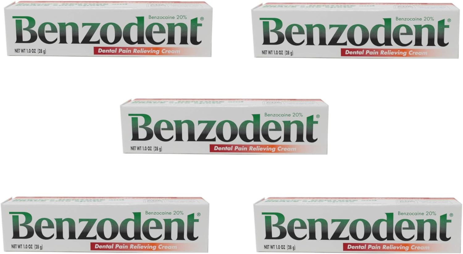 Benzodent Dental Pain Relieving Cream, 1  - Buy Packs and SAVE (Pack of 5)