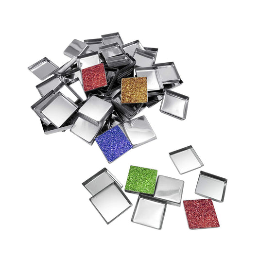 Allwon 56 Pack Empty Square Metal Pans for Eyeshadow Palette Magnetic Makeup Palette (26mm)