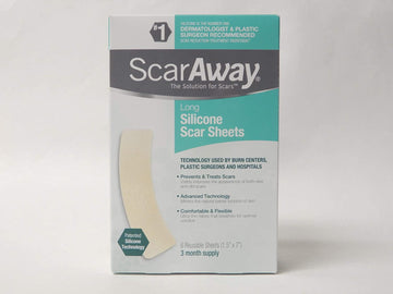 Scar Away Long, Silicone Scar Sheet 6 Sheets 1.5" X 7"