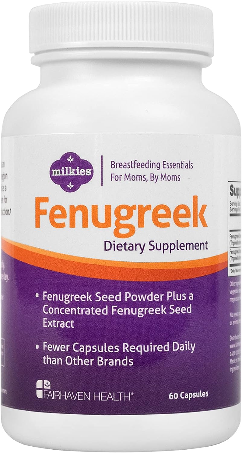 Milkies Fairhaven Health Fenugreek 2000mg Vegan Supplement for Breastf