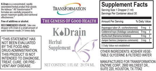 Transformation Enzymes K-Drain 1 oz - #1 Practitioner Recommended - Su3.2 Ounces