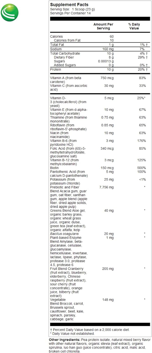 Nutra BioGenesis - Premiere Greens Multi - Superfood Protein, Fiber, A