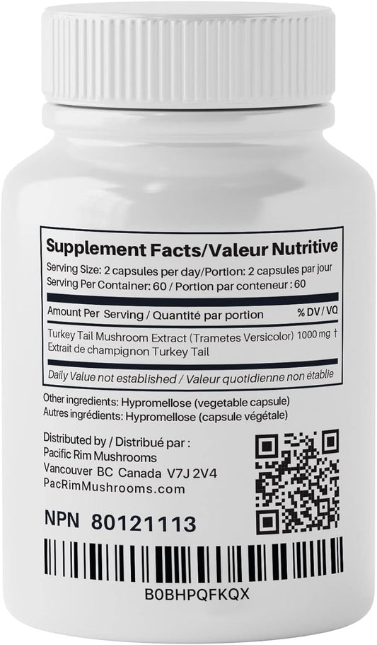 Pacific Rim Mushrooms Turkey Tail Supplement | High Potency 10:1 Extra
