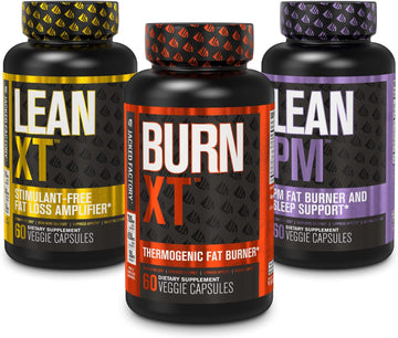 Burn-XT Thermogenic Fat Burner, Lean PM Nighttime Fat Burner & Sleep A