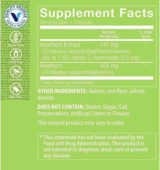 The Vitamin Shoppe Hawthorn Extract, with Standardized and Whole Hawth
