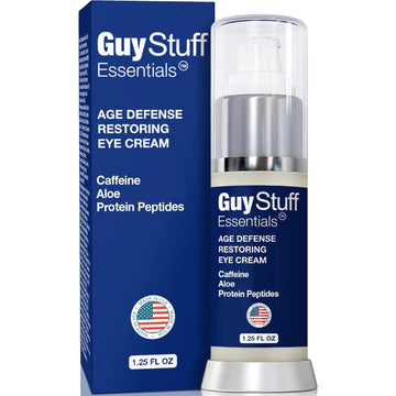 Mens Face Moisturizer Lotion - Serum For Eyes Face & Neck - Anti Aging - Anti Wrinkle - Hydrates & Firms - Retinol - Hyaluronic Acid - Vitamin C - Rejuvenates Facial Skin Cream by Guy Stuff Essentials