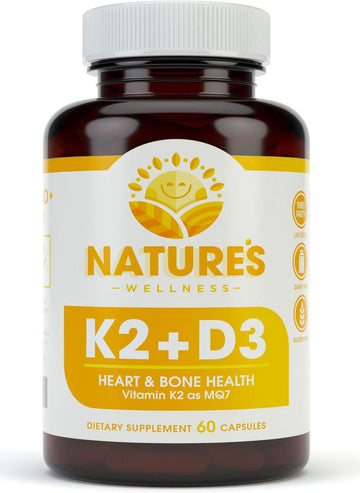 Vitamin K2 (mk7) with D3 Supplement for Best Absorption - 2-in-1 Support for Heart Health and Strong Bones | Vitamin D &