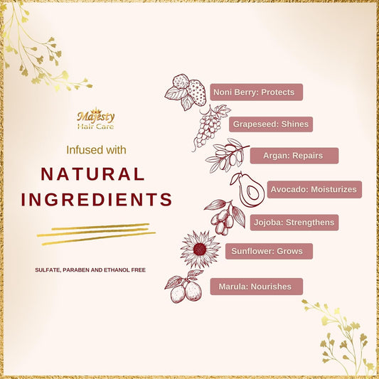 Majesty Royal Package Moisture Curls, Coils, Afros Protective-styles (shampoo, conditioner, detangler & hair oil) for hydration, protection and strengthening to repair hair for better growth