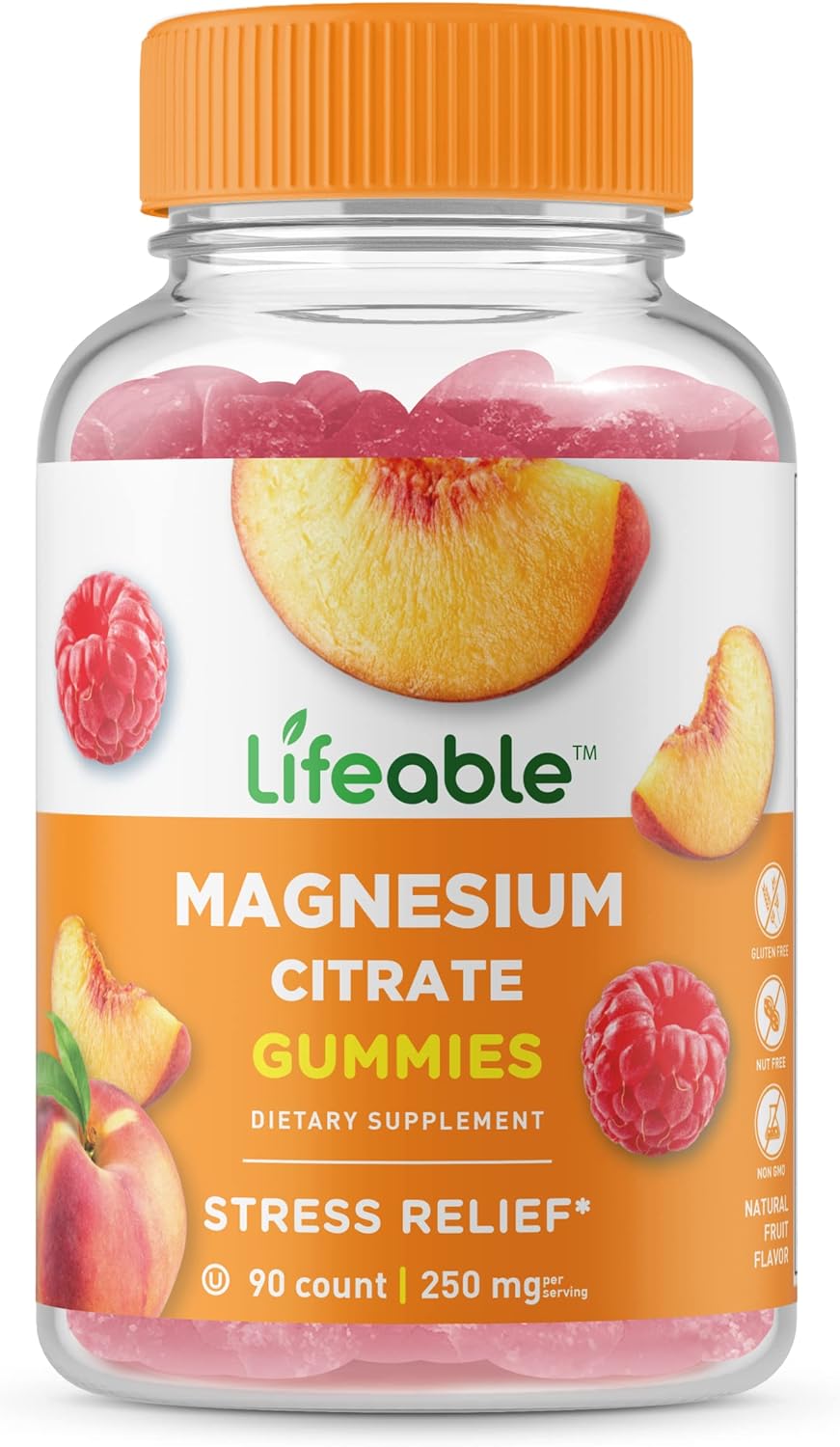 Lifeable Extra Strength Magnesium - 250mg Elemental Magnesium from 2,130mg Magnesium Citrate - Great Tasting Gummy Suppl