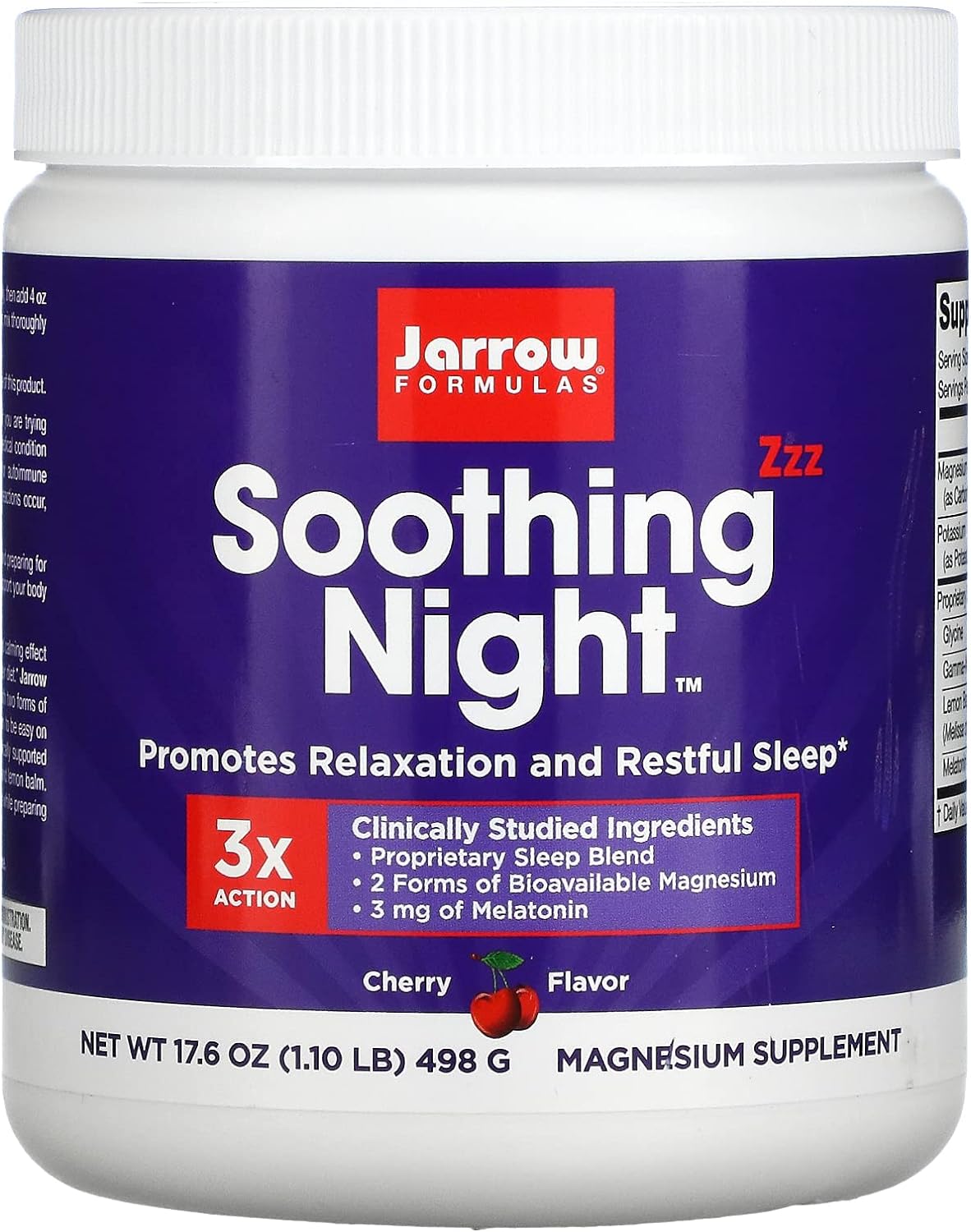 Jarrow Formulas Soothing Night, Cherry Flavor - 1.1 Lb - Promotes Nigh