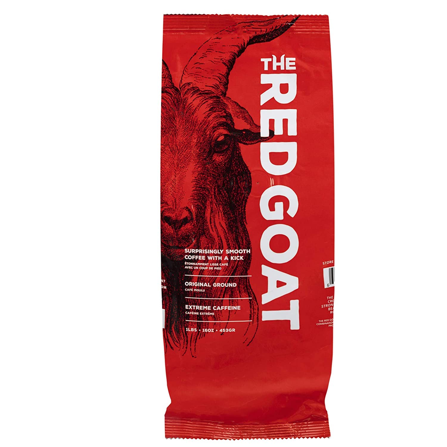 The Red Goat Ground Coffee Beans | Highest-Caffeine on the Market | 1 Cup = 6 Average Cups of Coffee | 17,000 UG/G Caffeine