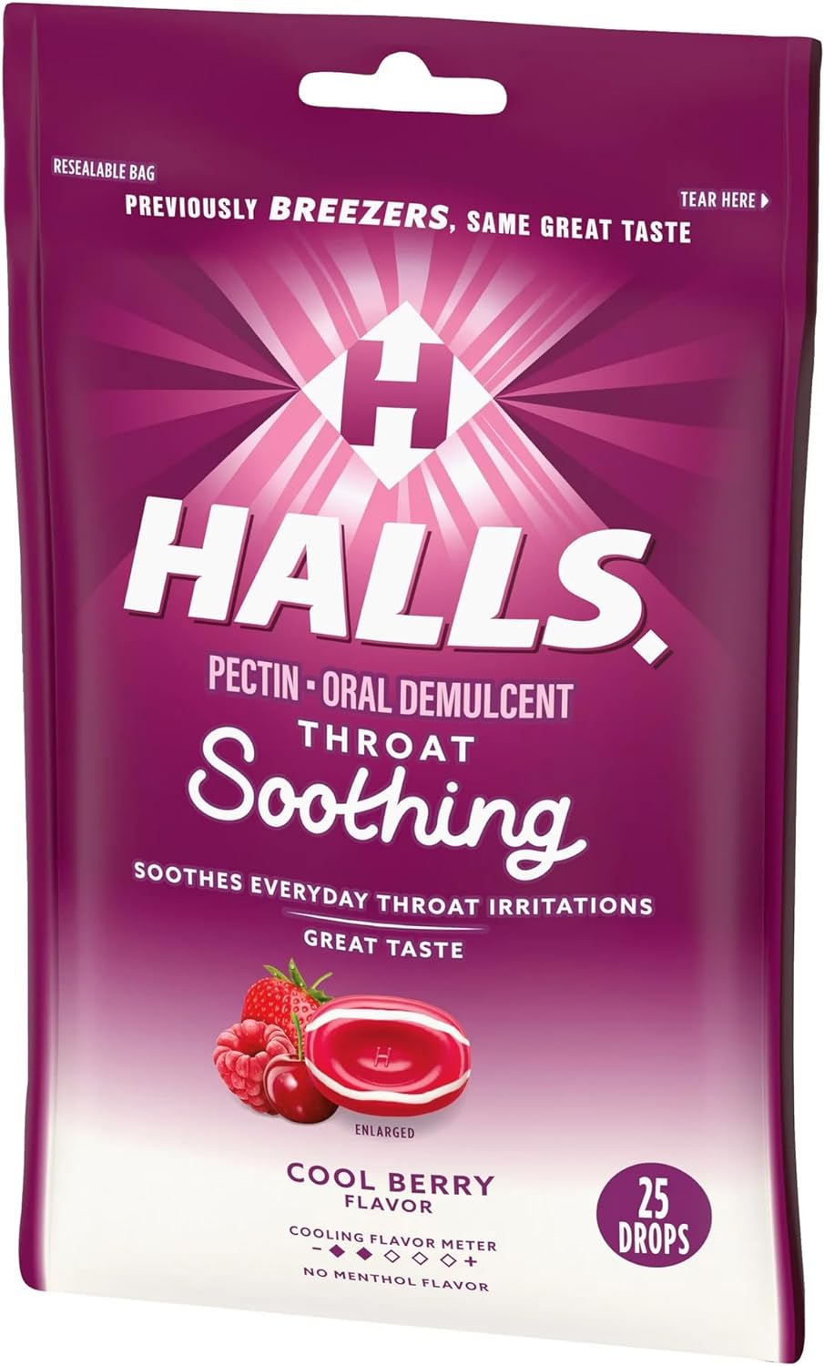  Halls Breezrs Cool Berry 25 Count Pack Of 3 (75 Total) : He