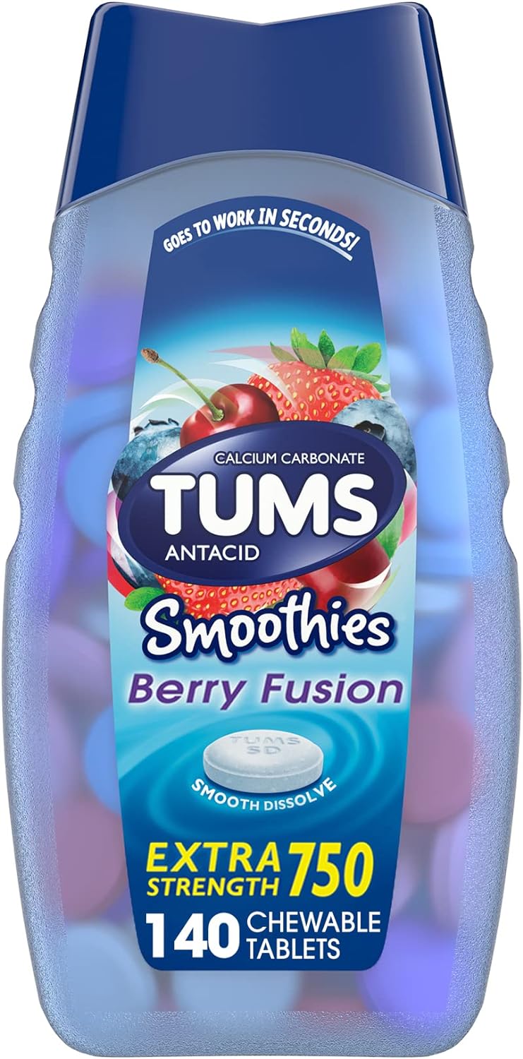 TUMS Smoothies Extra Strength Antacid Tablets for Chewable Heartburn R1.08 Pounds
