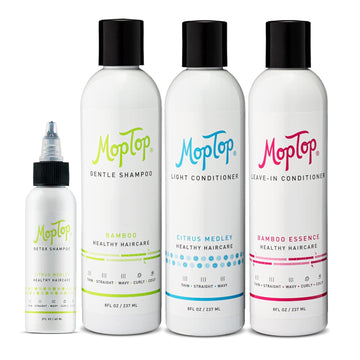 MopTop Wavy Hair Products Set, Treatment Routine For Wavy Hair, 2  Detox Shampoo, Gentle Shampoo, Daily Conditioner, Curly Hair Gel, Moisturizing Lightweight Hold Haircare Bundle