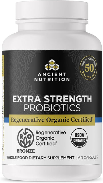 Ancient Nutrition Regenerative Organic Certified Probiotics, Extra Str