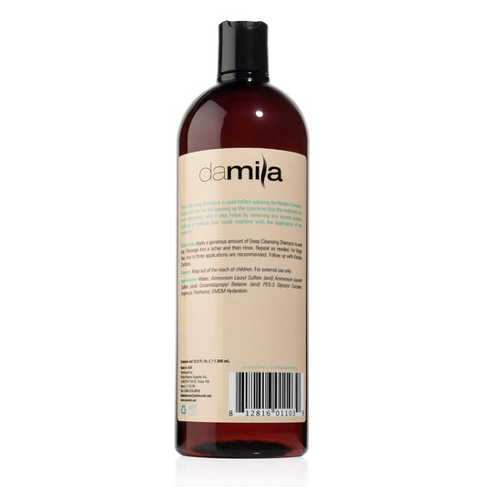 damila Deep Cleansing Shampoo - Clarifying Shampoo For All Hair Types - Degreases, Removes Residue and Product Build Up - Prepares Hair for Keratin Hair Treatment - 33.8 .