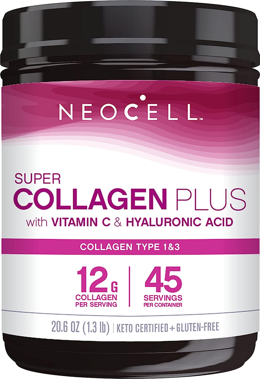NeoCell Super Collagen Powder, Collagen Plus includes Vitamin C & Hyaluronic Acid, Promotes Healthy Hair, Beautiful Skin, & Nail Support, Collagen Type 1 & 3, 12g Collagen per Serving, 20.