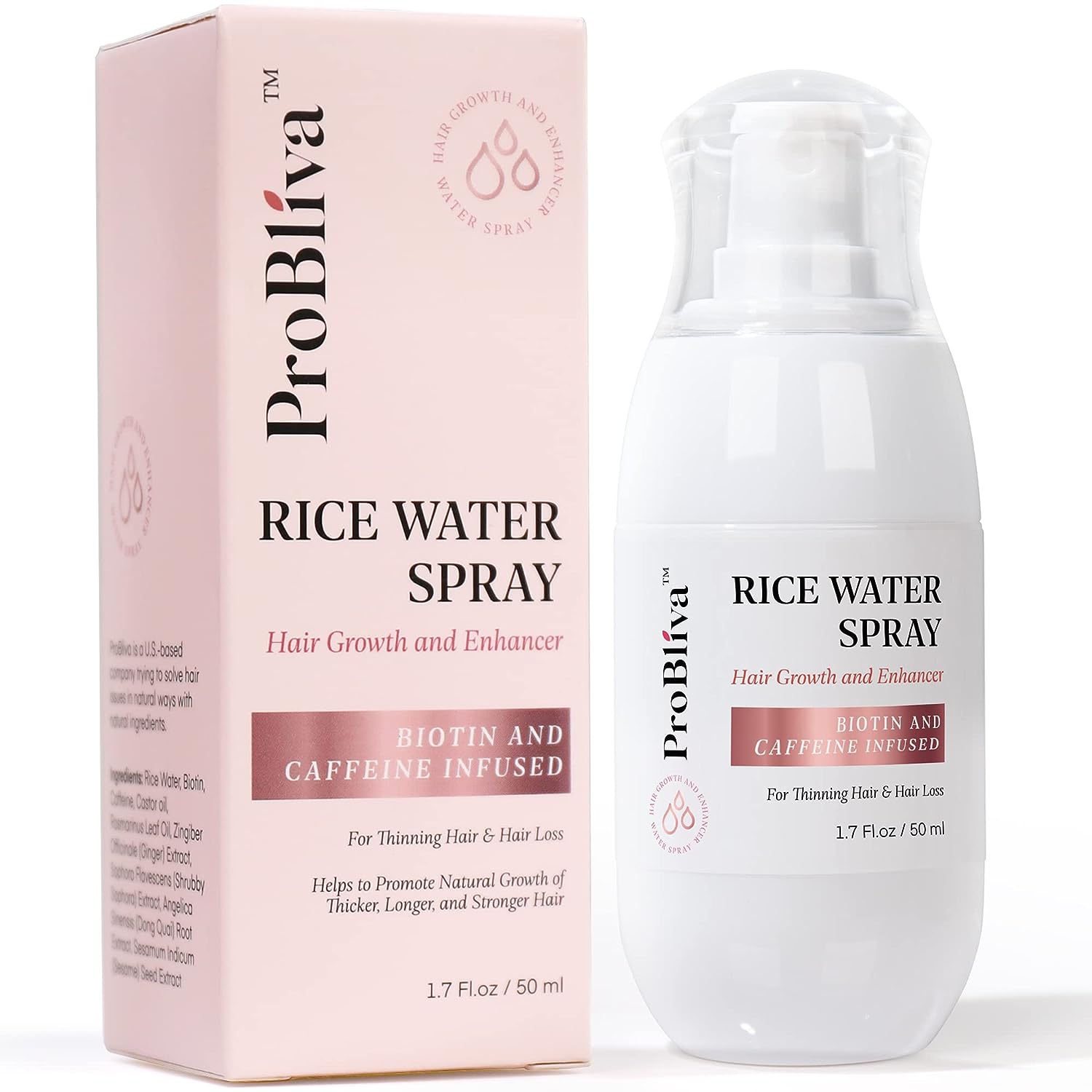ProBliva Hair Growth Serum, Rice Water Spray for Hair Growth, Rice Water for Hair Growth, Hair Growth for Women, Rice Water for Hair, Hair Loss Treatments for Women, with Biotin and Caffeine