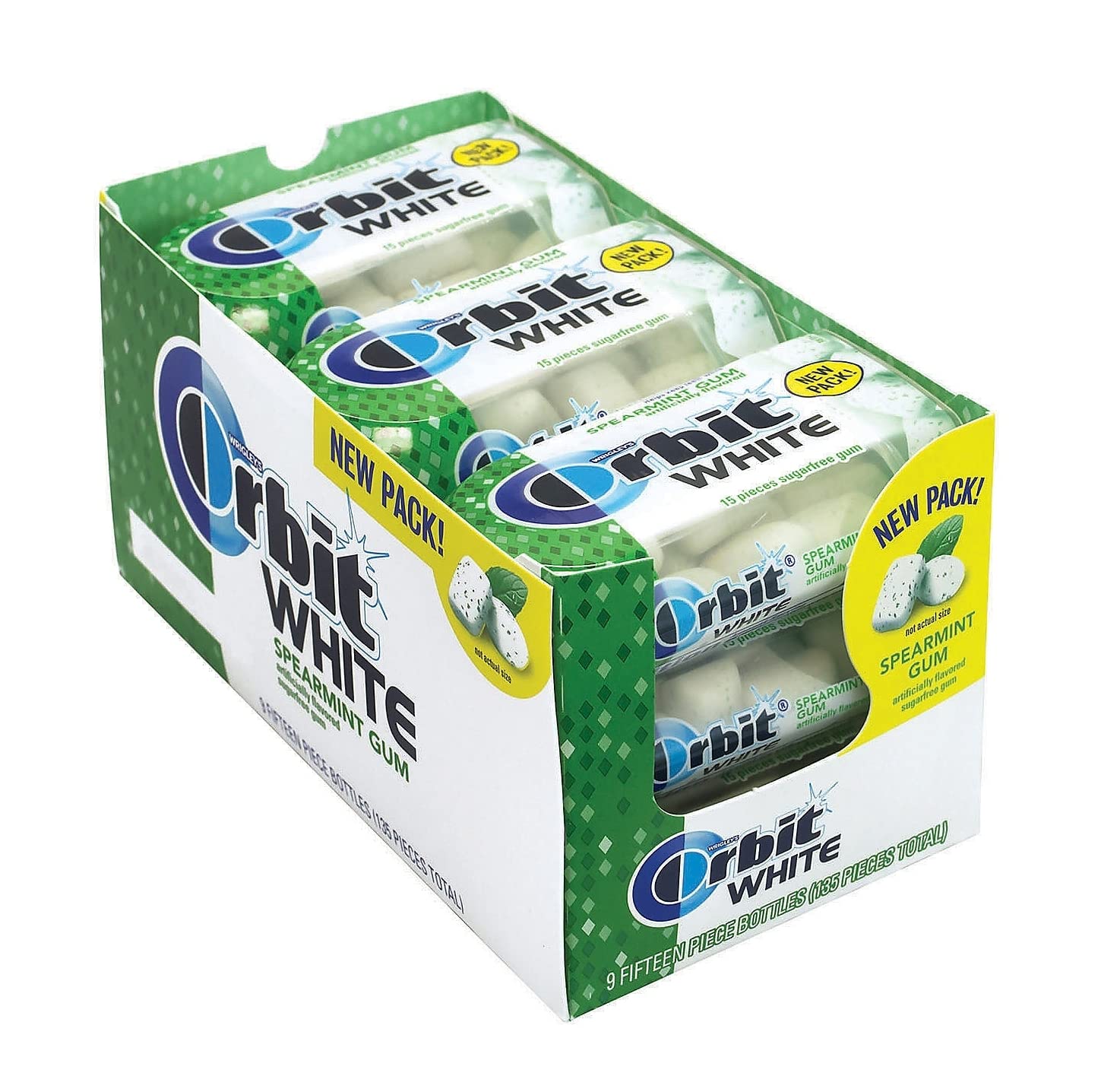 Orbit White Spearmint Sugar Free Gum - Can, Count 9 (15S) - Gum
