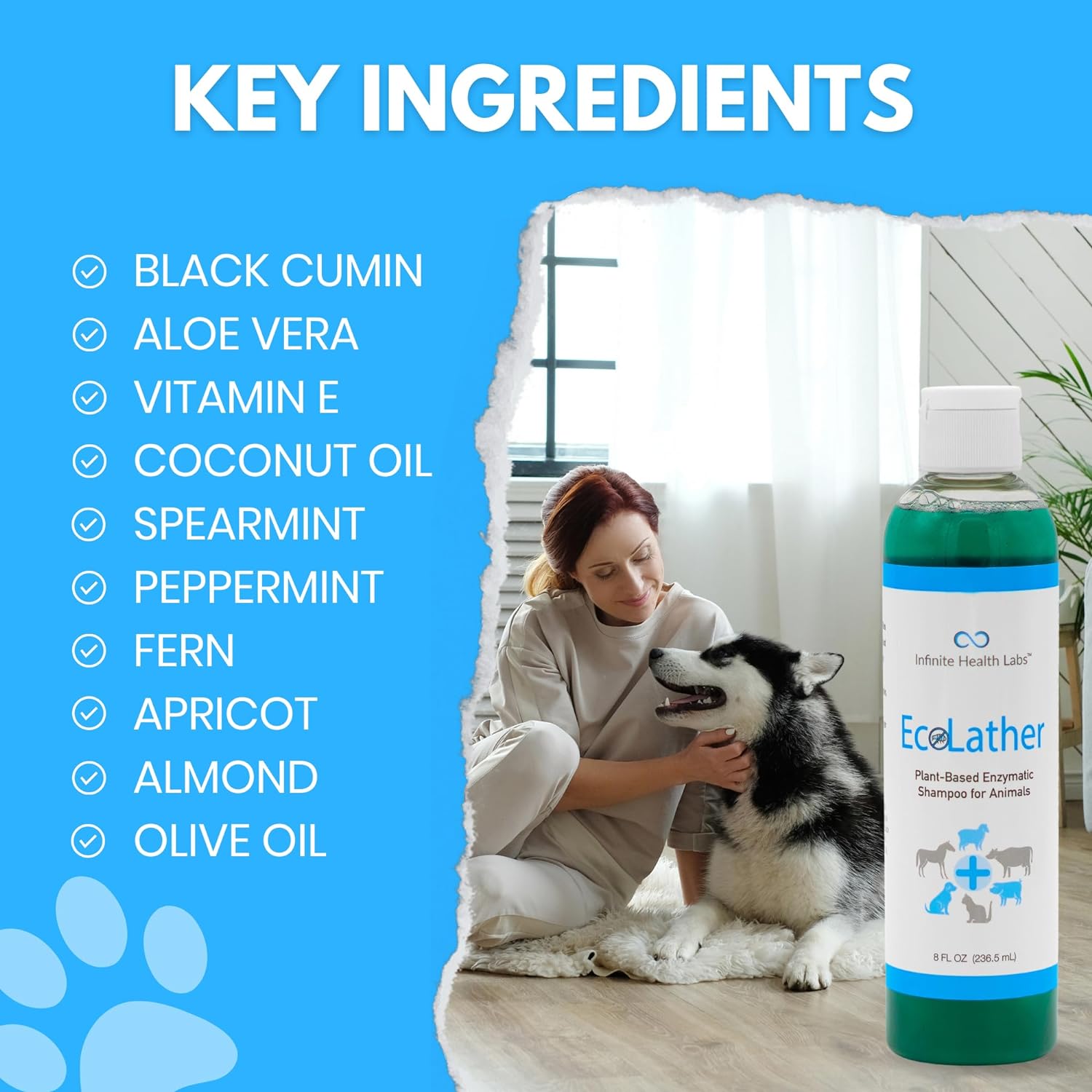 Infinite Health Labs EcoLather Dog Anti Itch Shampoo for Pet