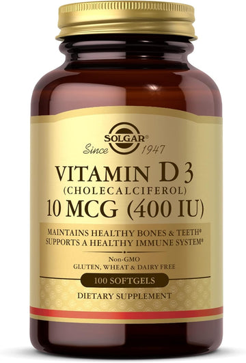 Solgar Vitamin D3 (Cholecalciferol) 250 MCG (10,000 IU), 100 Softgels