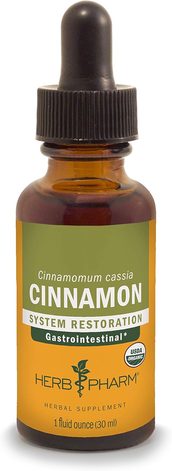 Herb Pharm Certified Organic Cinnamon Liquid Extract for Cardiovascular and Circulatory Support - 1 Ounce