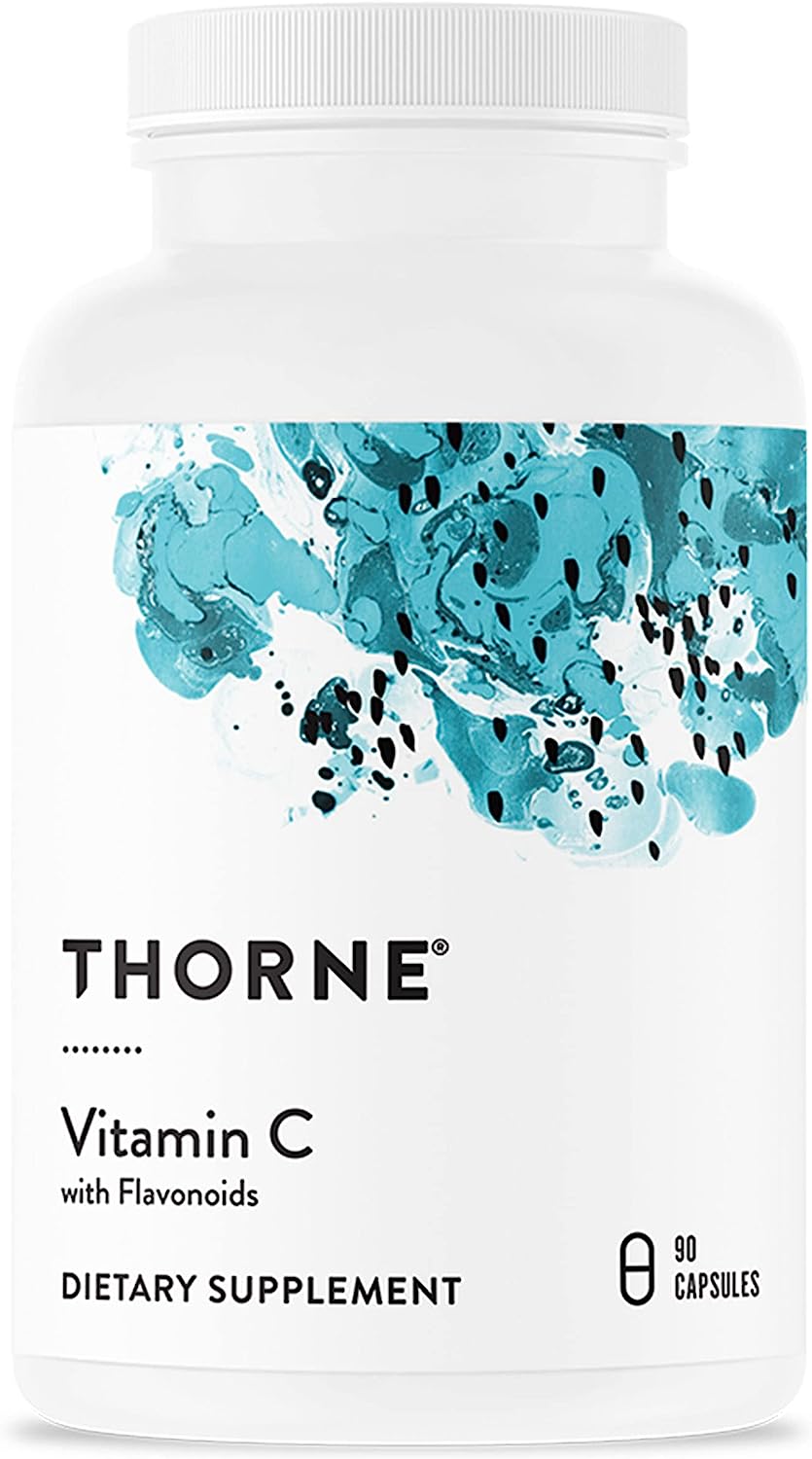 Thorne Vitamin C - Blend of Vitamin C and Citrus Bioavonoids from Oranges - Support Immune System, Production of Cellular Energy, Collagen Production and Healthy Tissue - Gluten-Free - 90 Capsules