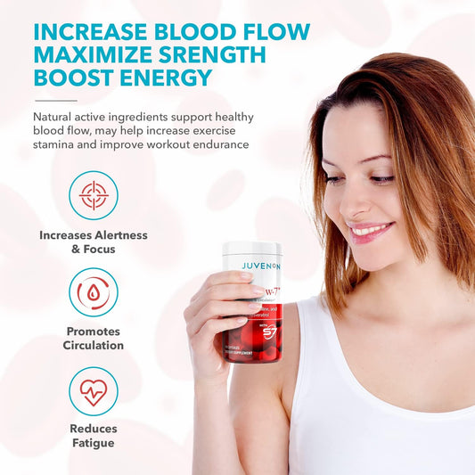 Juvenon BloodFlow-7 Blood Circulation Supplement Butch Booster BeetrootNitric Oxide Booster varicose Vein Optimizer Bloo