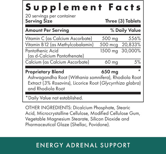 MICHAEL'S Health Naturopathic Programs Energy Adrenal Support - 60 Veg4 Ounces