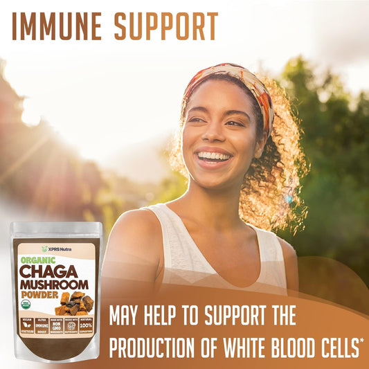XPRS Nutra Organic Chaga Mushroom Powder - Premium USDA Organic Chaga