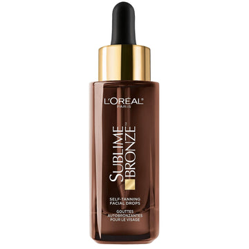 L'Oreal Paris Sublime Bronze Self Tanning Facial Drops with Hyaluronic Acid, Gradual Tan, Fragrance-Free, 1 .