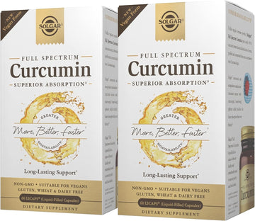Solgar Full Spectrum Curcumin - 60 LiCaps, Pack of 2 - Superior Absorp