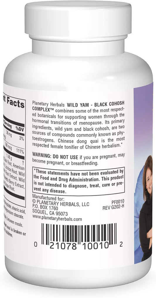 Planetary Herbals Wild Yam-Black Cohosh Complex Tablets, 60 Count