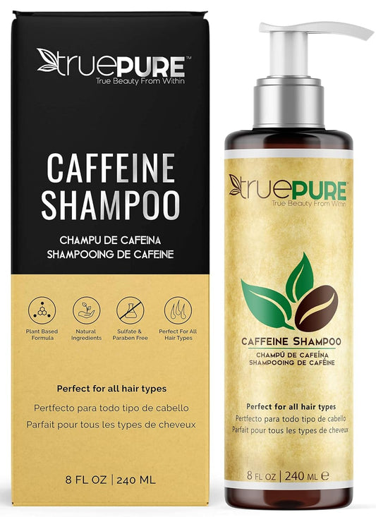 TruePure Hair Bundle - Caffeine Shampoo For Healthy Hair Growth and Hair Loss Prevention + Argan Oil Conditioner (8 oz.) Deep Conditioner for Hair Treatment for Dry, Damaged Follicles, Split Ends